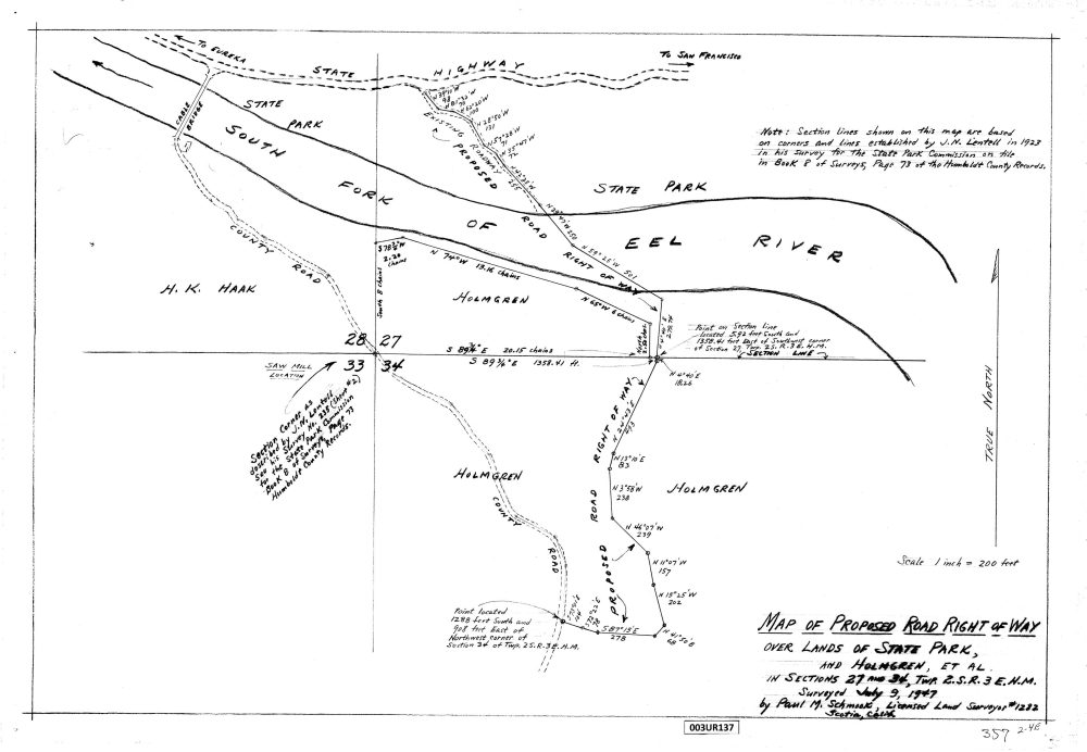 Preview of the 1952 proposed road right-of-way map