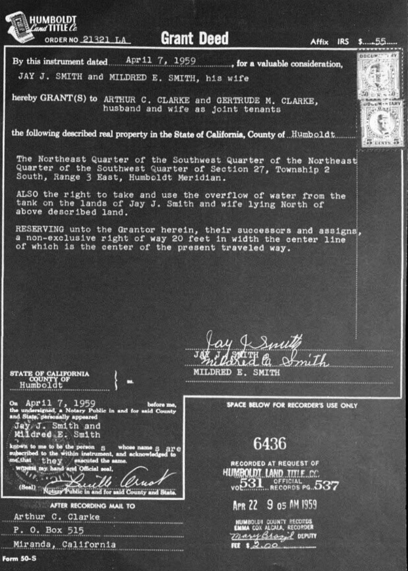 Preview of the 1959 grant deed