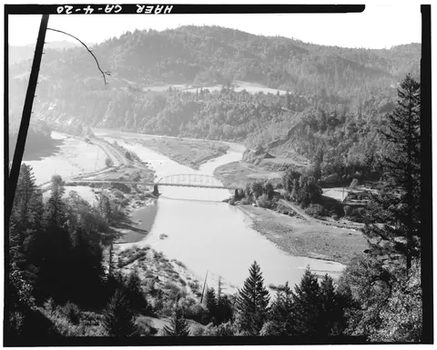 Moody Bridge in its river landscape